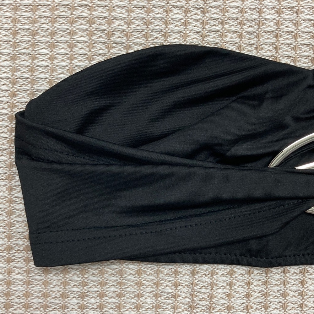 Diesel Black Cropped Bandeau Camisole with Silver Accents - Picture 5 of 8